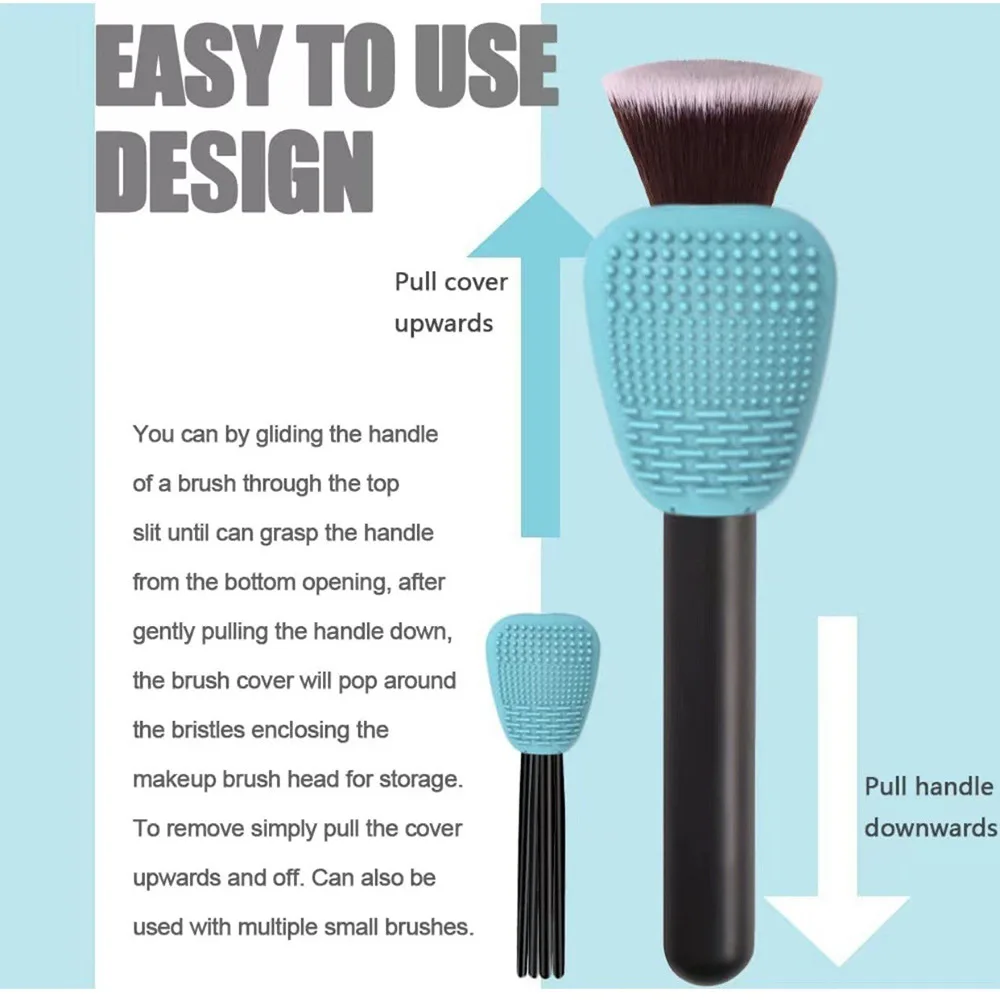 Multi-fonctio Silicone Makeup Brush Covers Makeup Brushes Cleaning Mat Dustproof Travel Protector Makeup Brush Covers