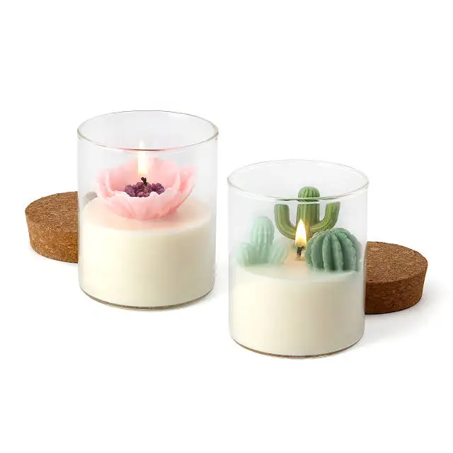 Natural organic handmade soybean candles lovely small plant shaped scented candles