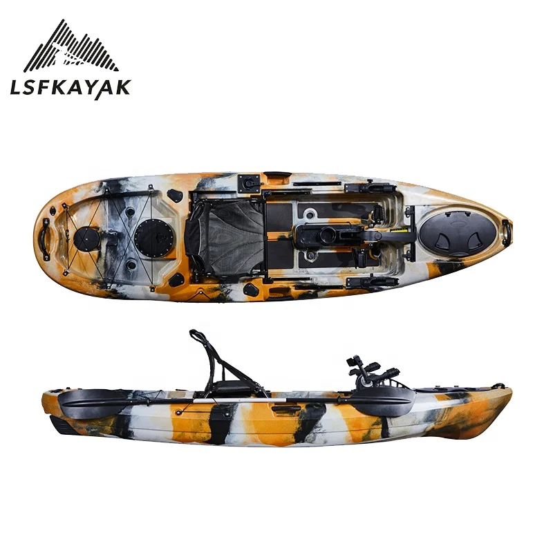 Ножная педаль LSF 10 футов, каяк с сиденьем и рыболовными аксессуарами с педальным приводом, рыболовный каяк