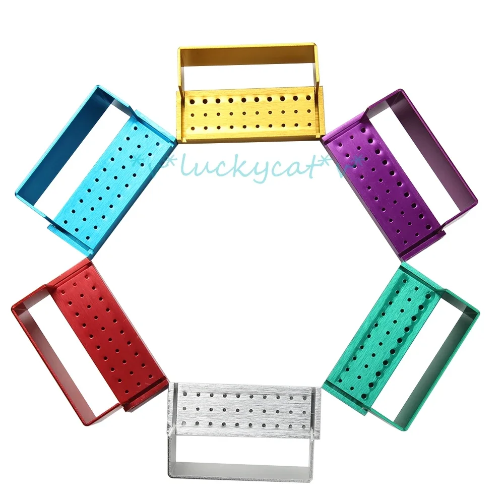 1pcs 30holes Dentistry Burs Block Autoclavable Disinfection Sterilizer Aluminium Teeth Polishing Drill Holder Dental Drill Box