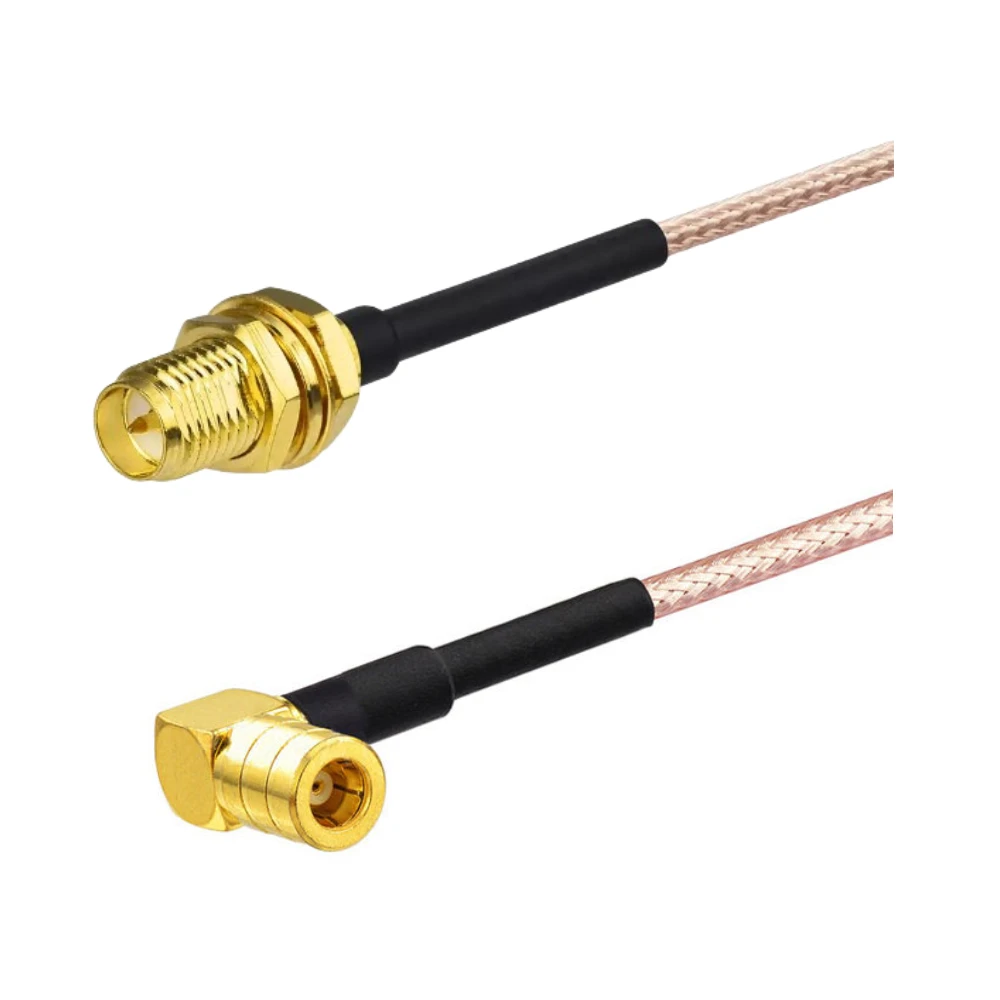 Low price MMCX elbow to SMA RF connector custom coax coaxial Cable antenna RG174 line communication antenna extension cable