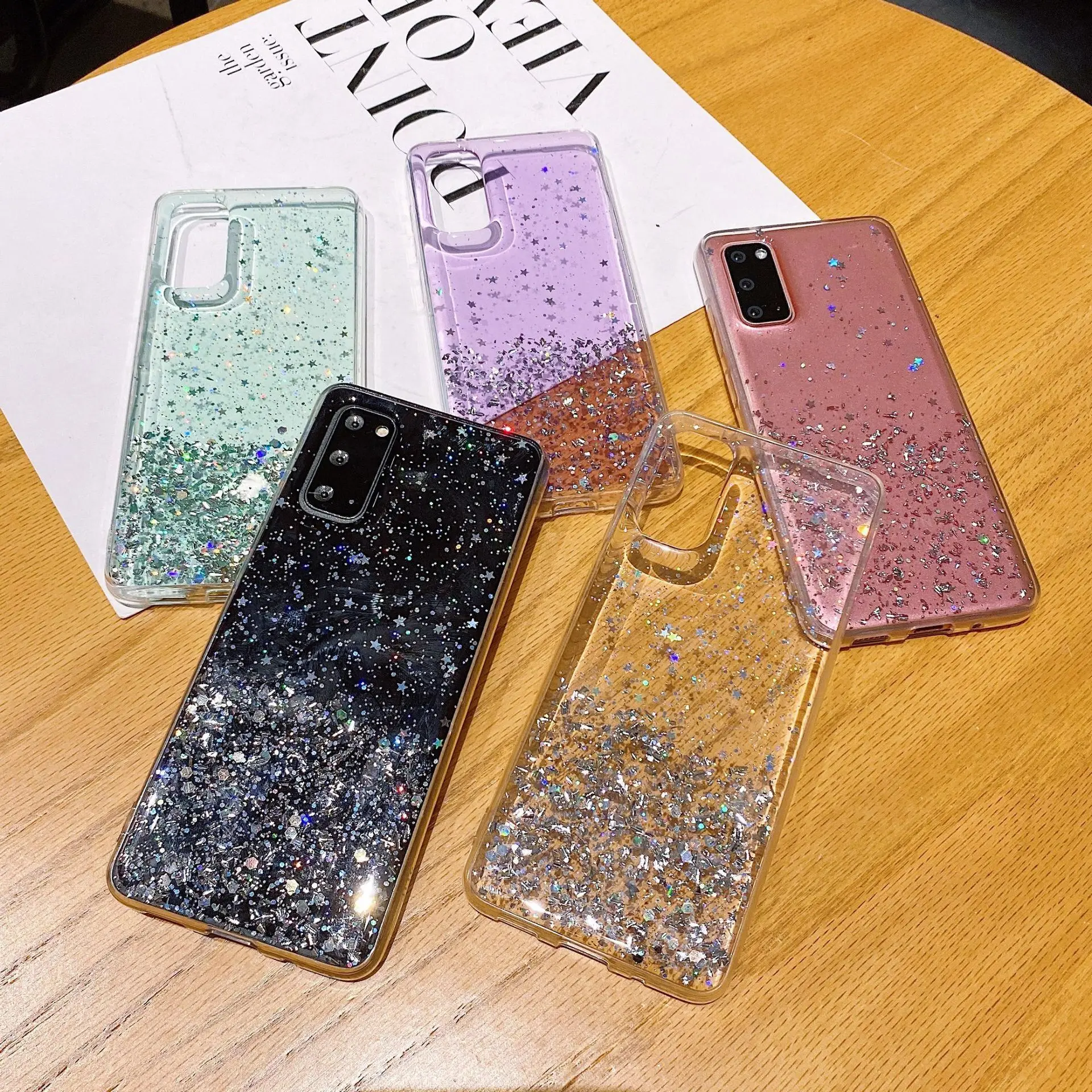 
Star Bling Case for Samsung S20 Plus Back Cover Phone Cases for Galaxy A51 A71 A31 M31 A21s S10 Note 10 Note 20 Note 20plus 