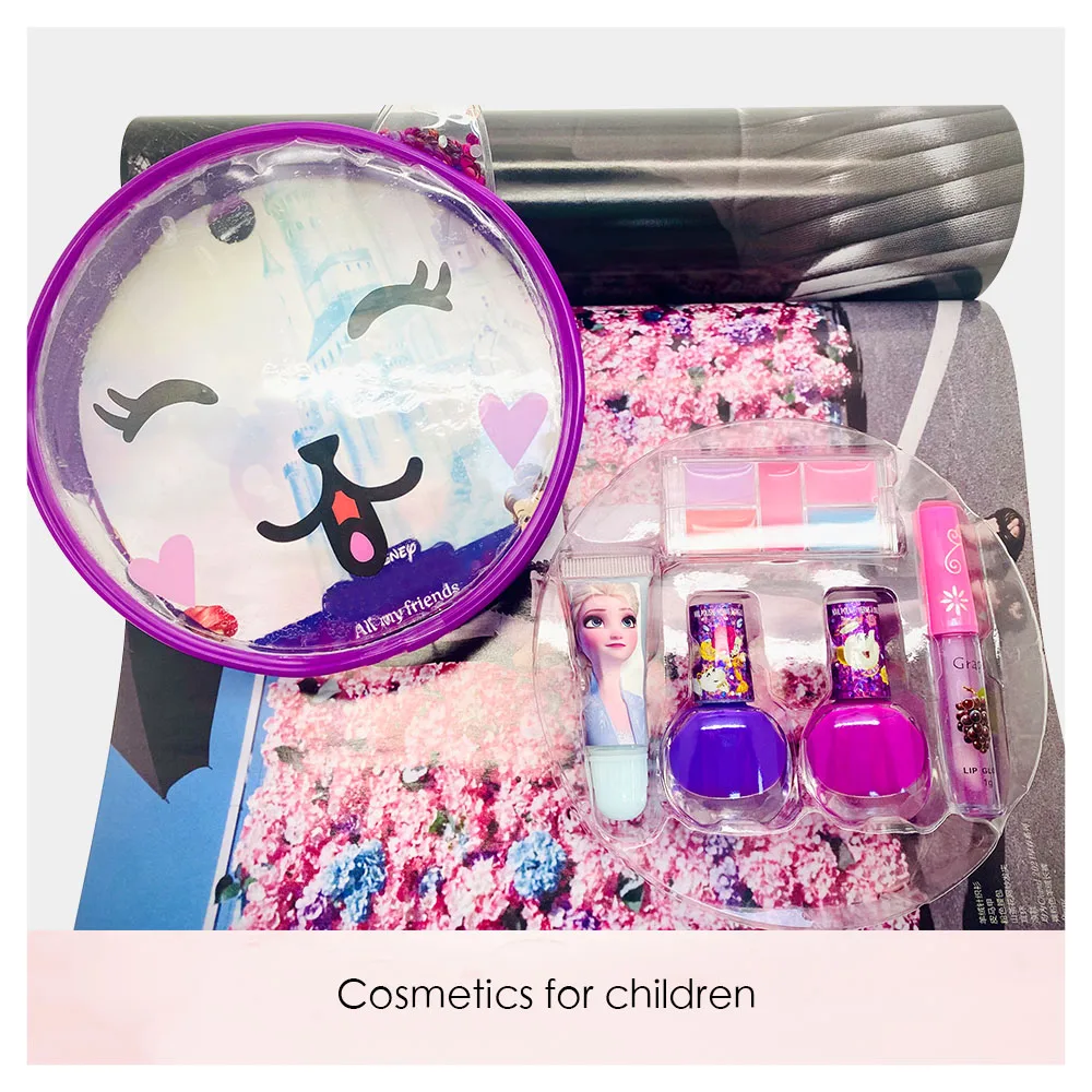 New Product 5 PCS Private Label Girls Round Makeup Bag Toy Cosmetic Packaging Vendor