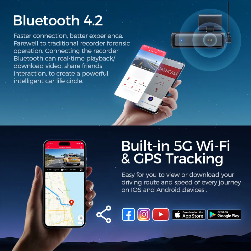 LINGDU AM100-3CH 4K 3CH Car Dash Cam 1080P Dashcam Camera 4K Auto Video Recorder Car Black Box