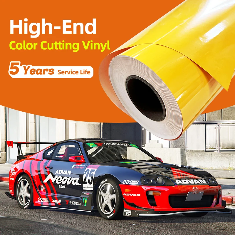 PVC Self Adhesive Vinyl Colorful PVC Vinyl Film Waterproof Stickers 5~8 Years Permanet Vinyl Plotter For Cutting