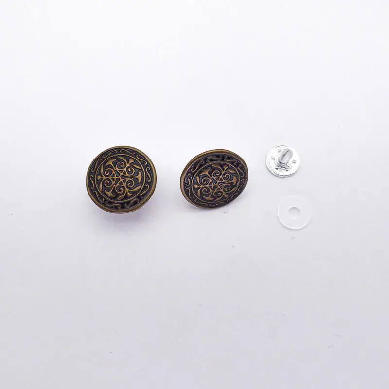 Factory Price Custom Logo Metal Jeans Buttons With Rivets Brass Denim Buttons For Jeans