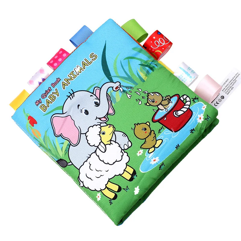 Custom Washable Price Factory Baby Soft Cloth Book Sensory Organic Cloth Books Kid Early Education Interactive Fabric Cloth Book