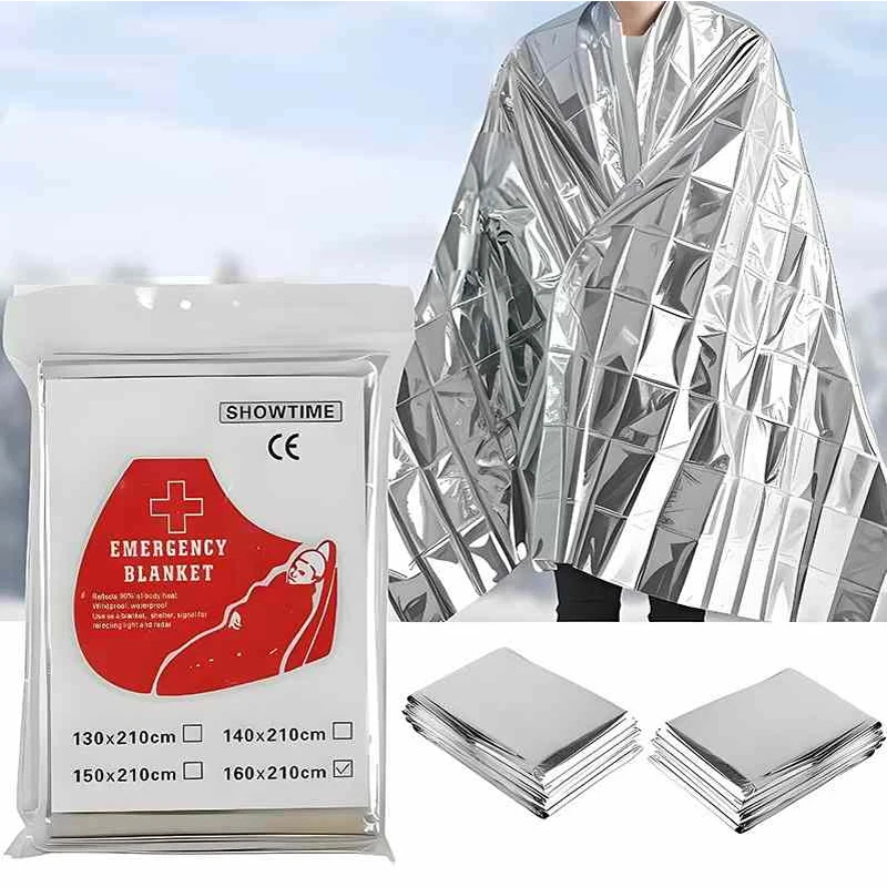 Custom Logo First Aid Rescue Outdoor Survival Emergency Thermal Foil Blanket