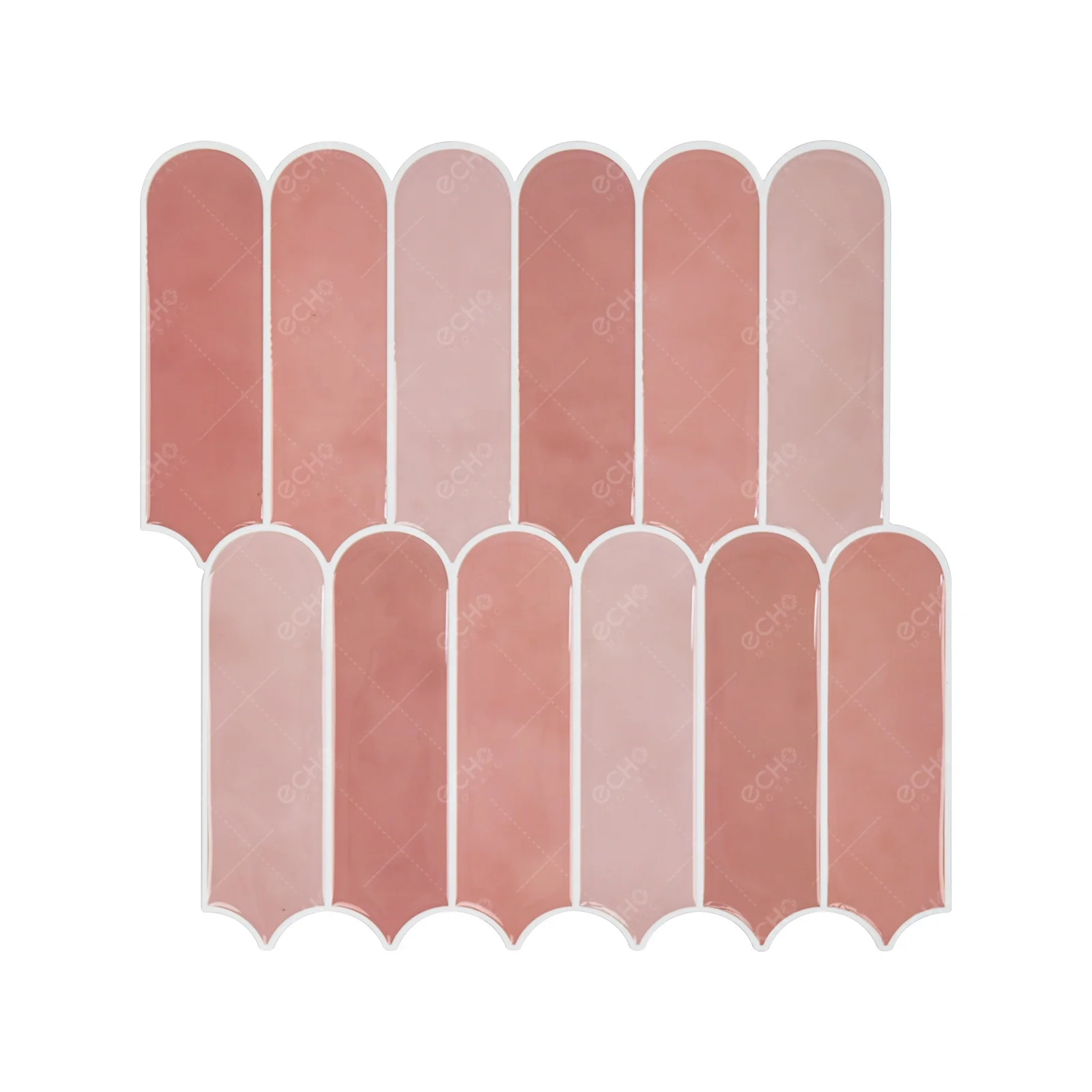 Ready to Ship Pink Peacock Feather Brick PU Glue 3D Self Adhesive Mosaic Tile Sticker