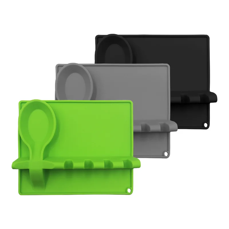 Wholesale New Arrivals Silicone Utensil Rest for Stove Top Multifunction Spoon Rest Kitchen Silicone Spoon Holder with Drip Pad