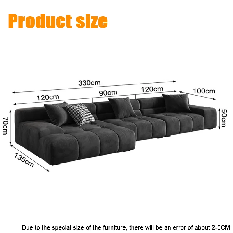 SUKE Cloud milk velvet sofa living room small family Japanese cream wind simple modern tofu block