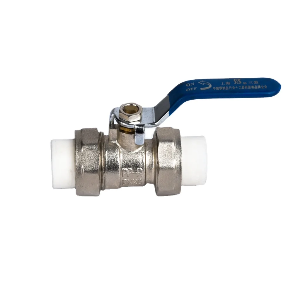 Brass Ball Valve Manual  Handle 3/4 Inch Double Connector Union Brass Ball Valve For PPR Plumbing