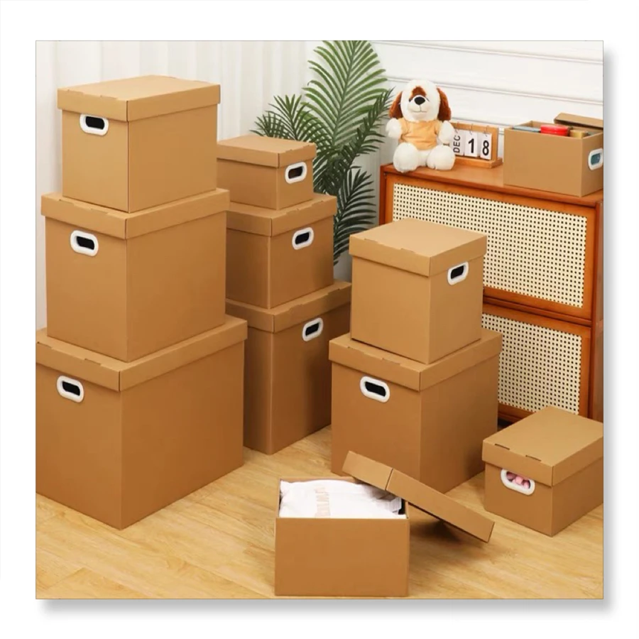 Customizable Kraft Corrugated Cardboard Storage Box for Moving Offset Printed Express Packaging for Wine Storage