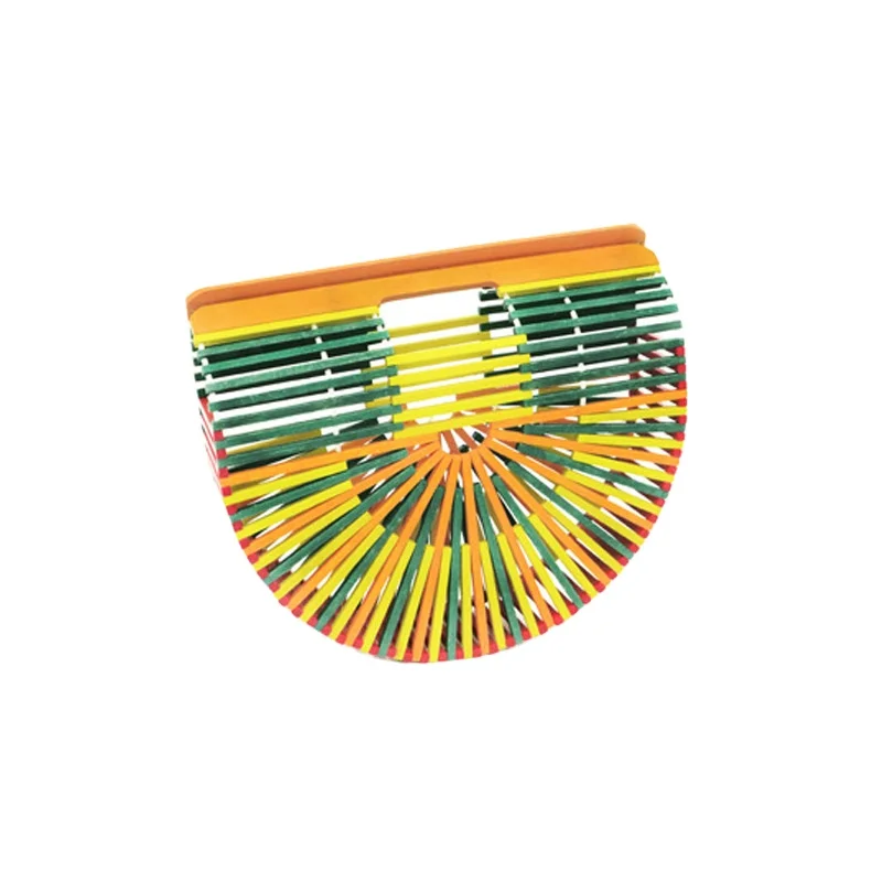 
2021 summer bags rattan woven handbag bamboo handle handbag for lady women travel 