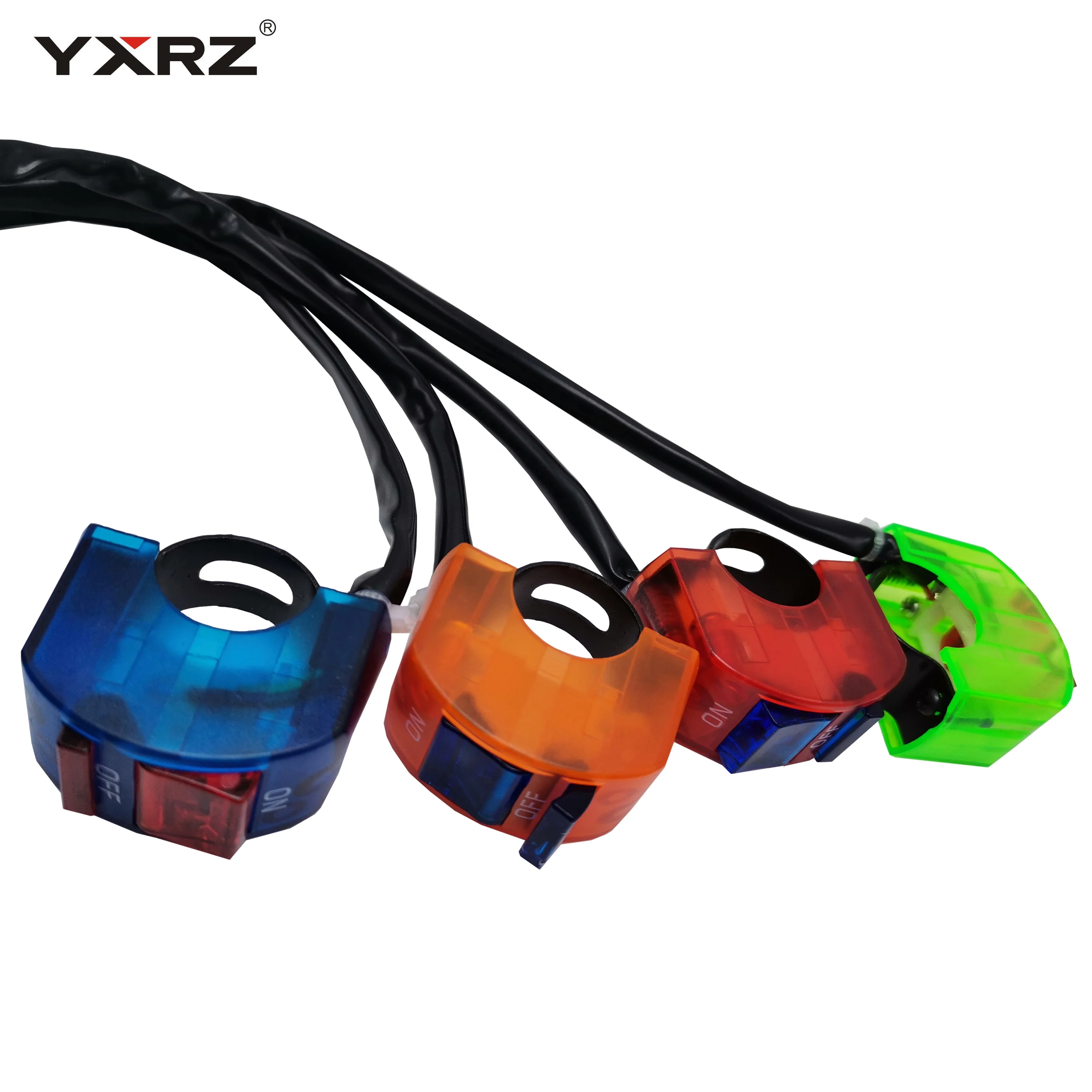 22mm 12v colorful ABS plastic cover on off button connector bullet flame out headlight spotlight motorcycle handlebar switch