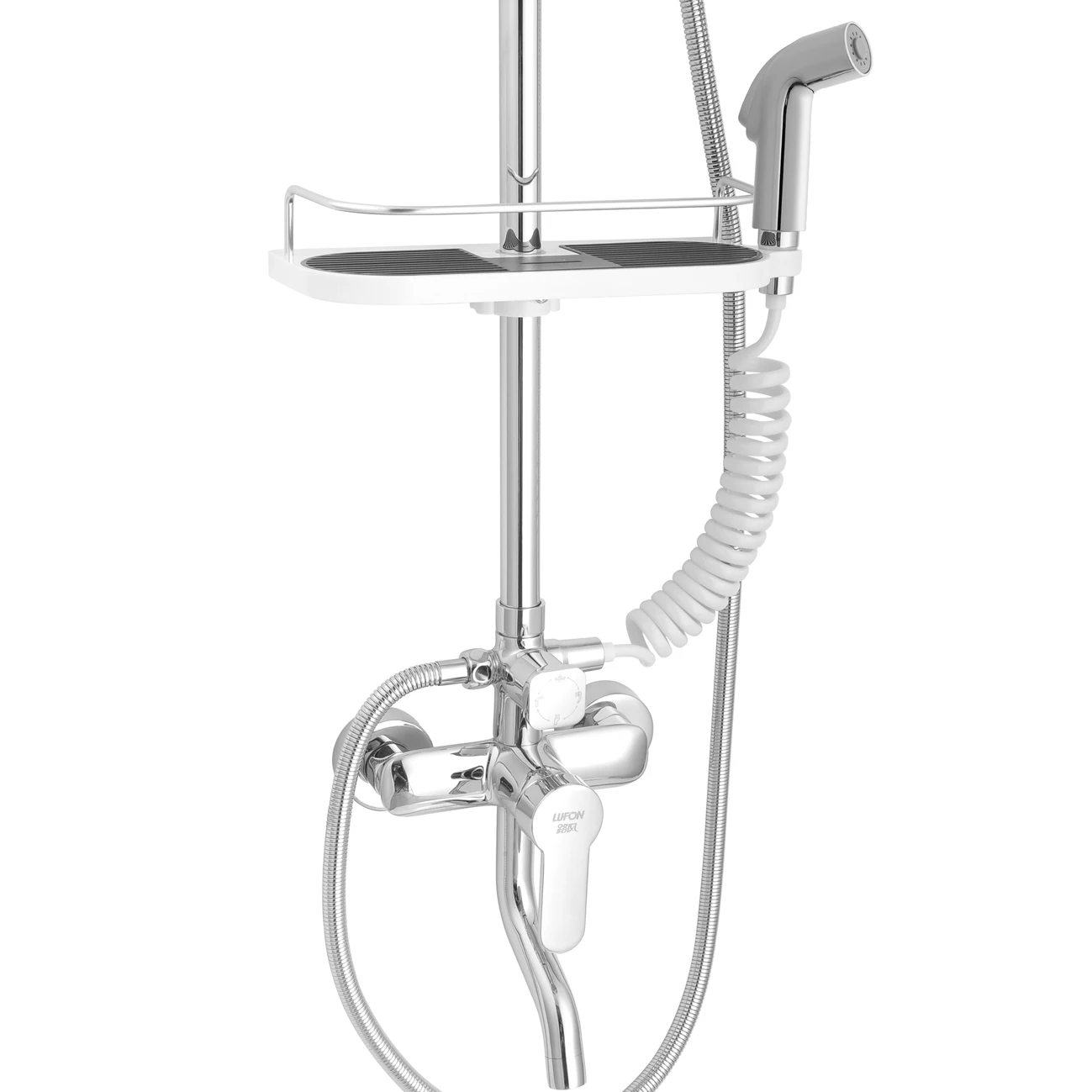 Bathroom 4-way Shower Set Column Combination With Floor Clean Sprayer