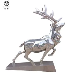 Life size outdoor stainless steel modern metal  statues sculpture for garden