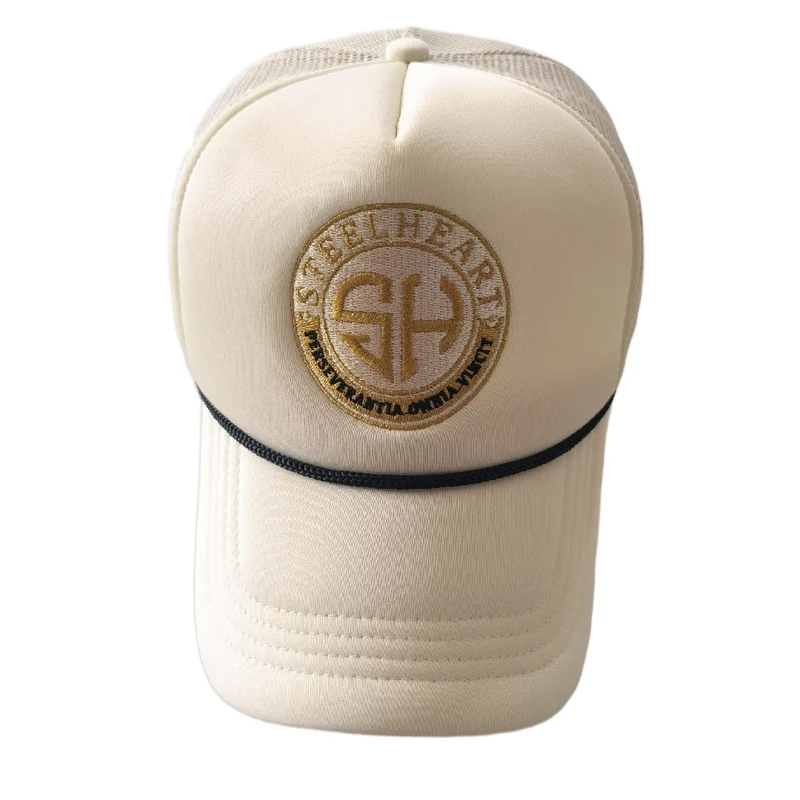 China factory customized high quality mesh fabric plus decorative rope embroidery printing trucker hat