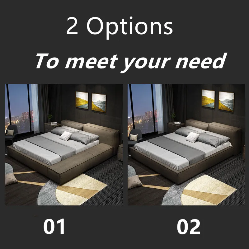 Tatami fabric bed modern minimalist double bed 1.8m king size storage bed master Bedroom Furniture