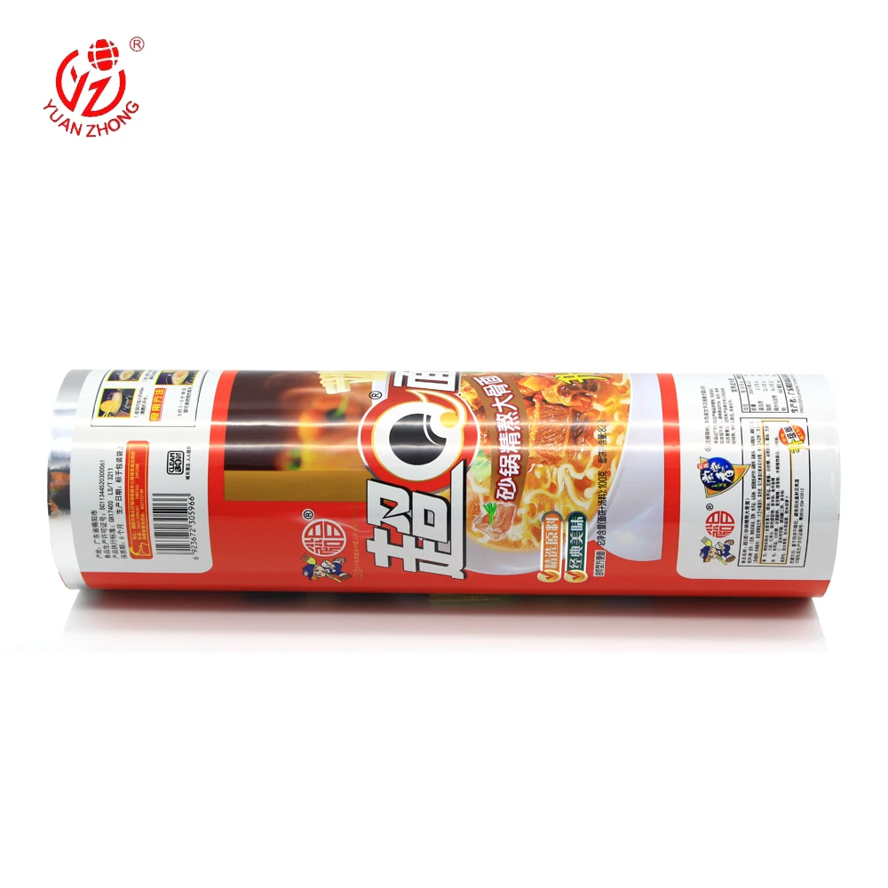 Factory Supply Custom Printed Plastic Food Packaging Film Pet Lamination Roll Film Flexible Printed Instant Noodle Stock Film