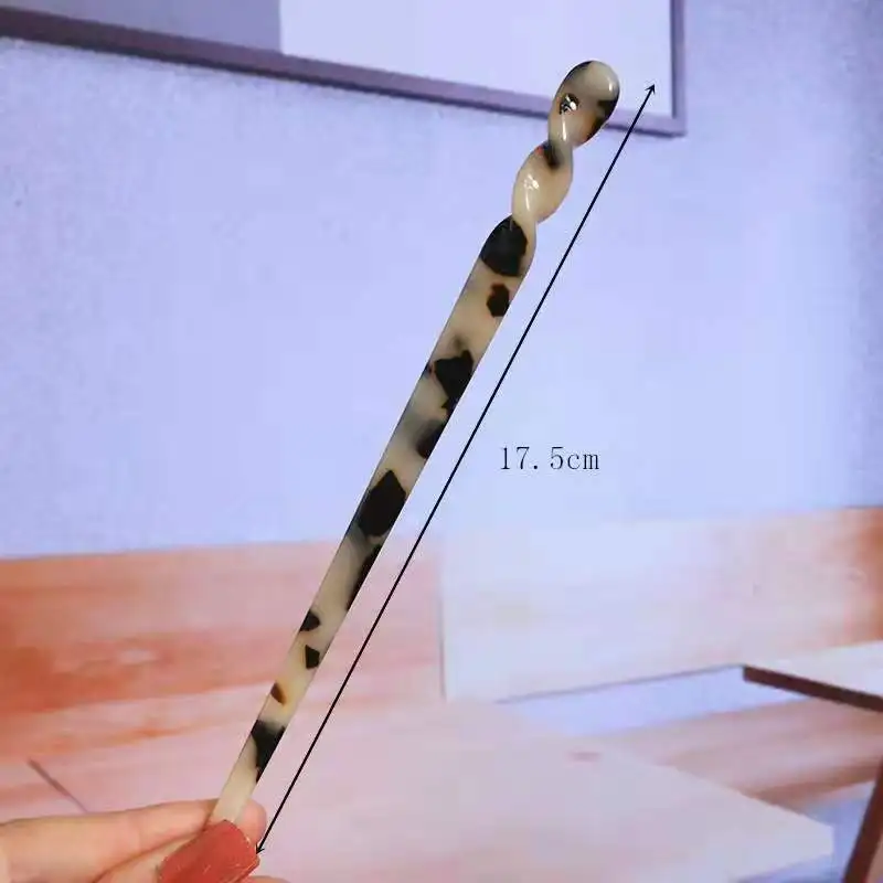 Hair Accessories Chopsticks Hair Strip Jewelry Retro Style Simple Marble Acetate Hairpin Hair Stick