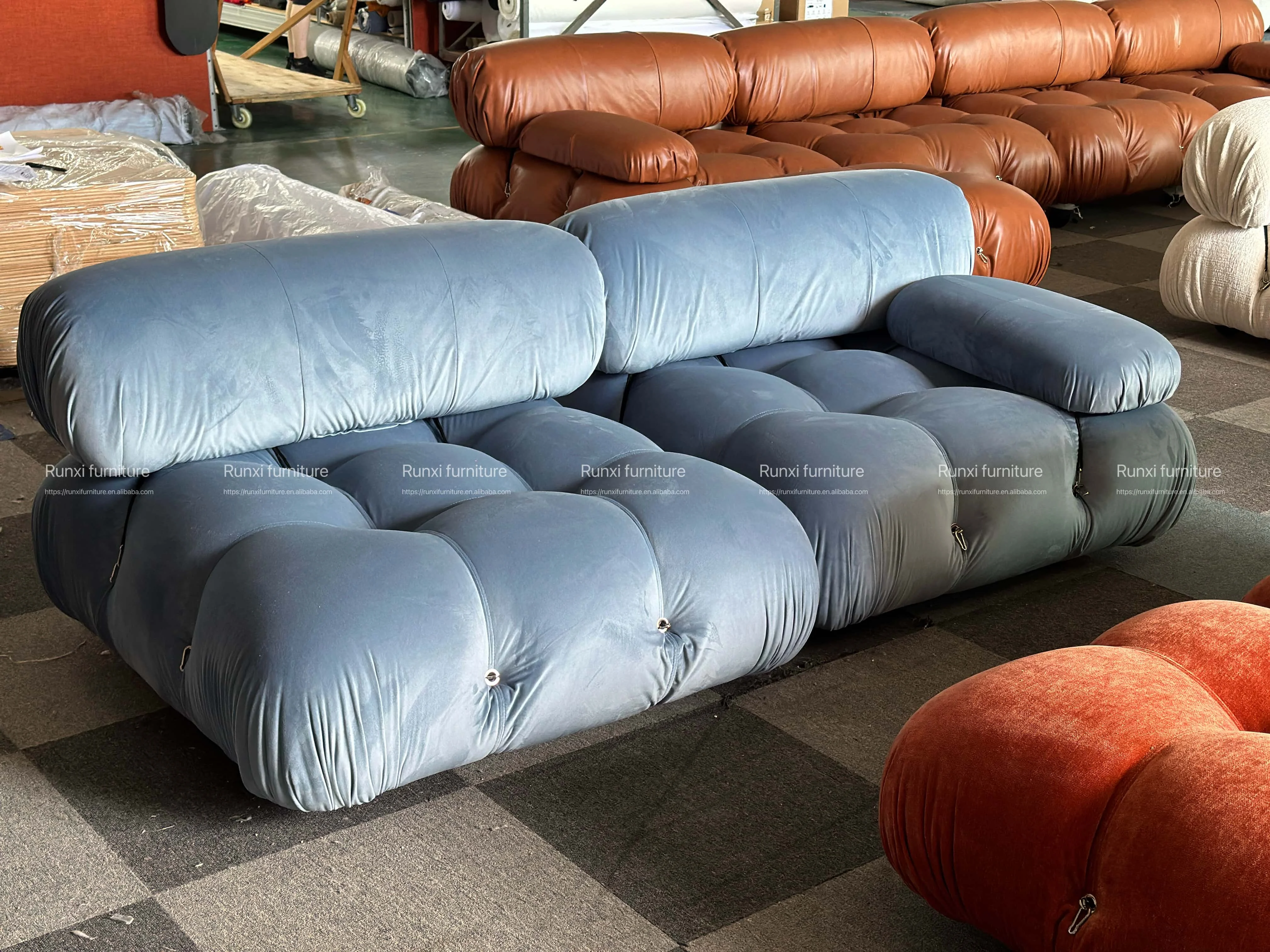 High Quality Sectional Sofa 3 Seater Boucle Fabric Sofa Set Living Room Leather couch home living room furniture