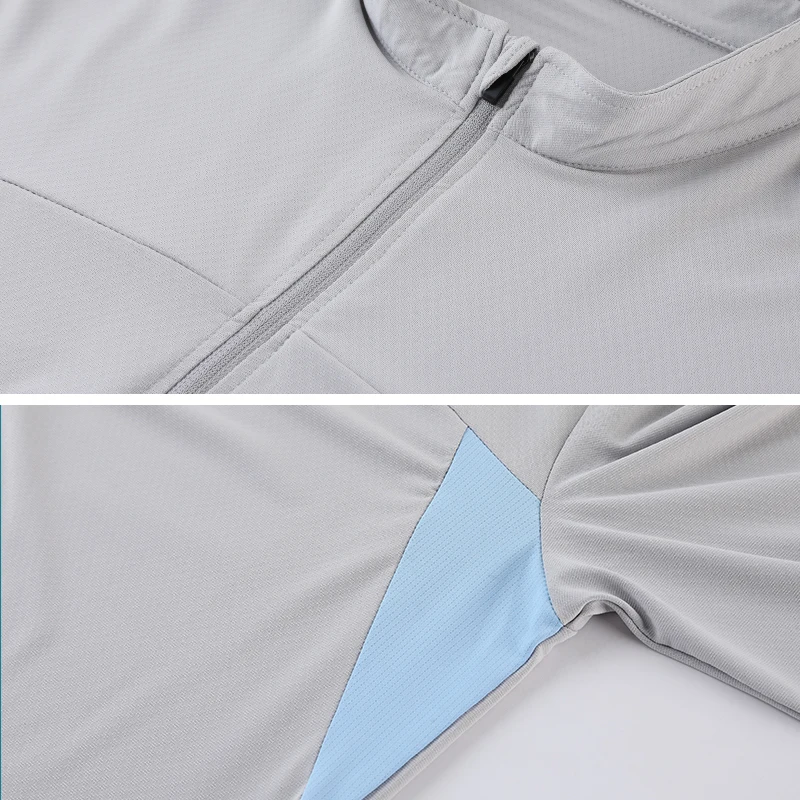Mens Casual Gym Shirt Breathable Long Sleeve Quarter Zipper Sport Shirts Elastic Compression for Comfort long length T-shirt OEM