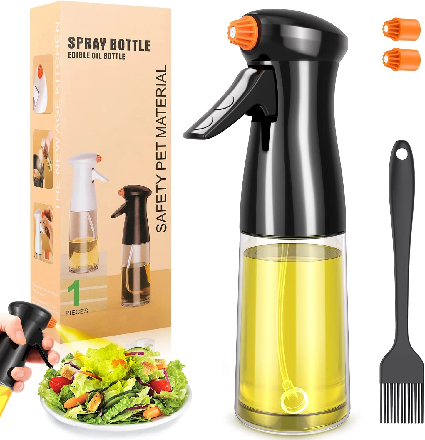 Plastic Glass Olive Oil Sprayer for Cooking Air Fryer Oven BBQ Barbecue Olive Oil Spritzer Mister Oil Spray Dispenser Bottle