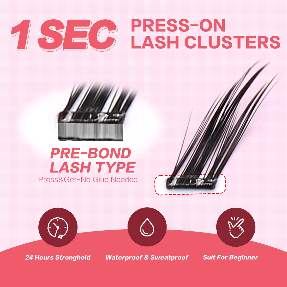 Korean Pbt Self Adhesive Pre Bond Cluster Lash Wholesale Customizable DIY Cluster Lashes Private Press-On Lashes