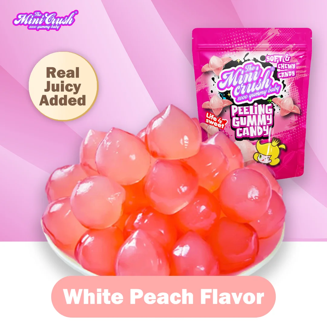 Wholesale Peach Fruit Flavour Sweet Jelly Gummy Peelable Candy