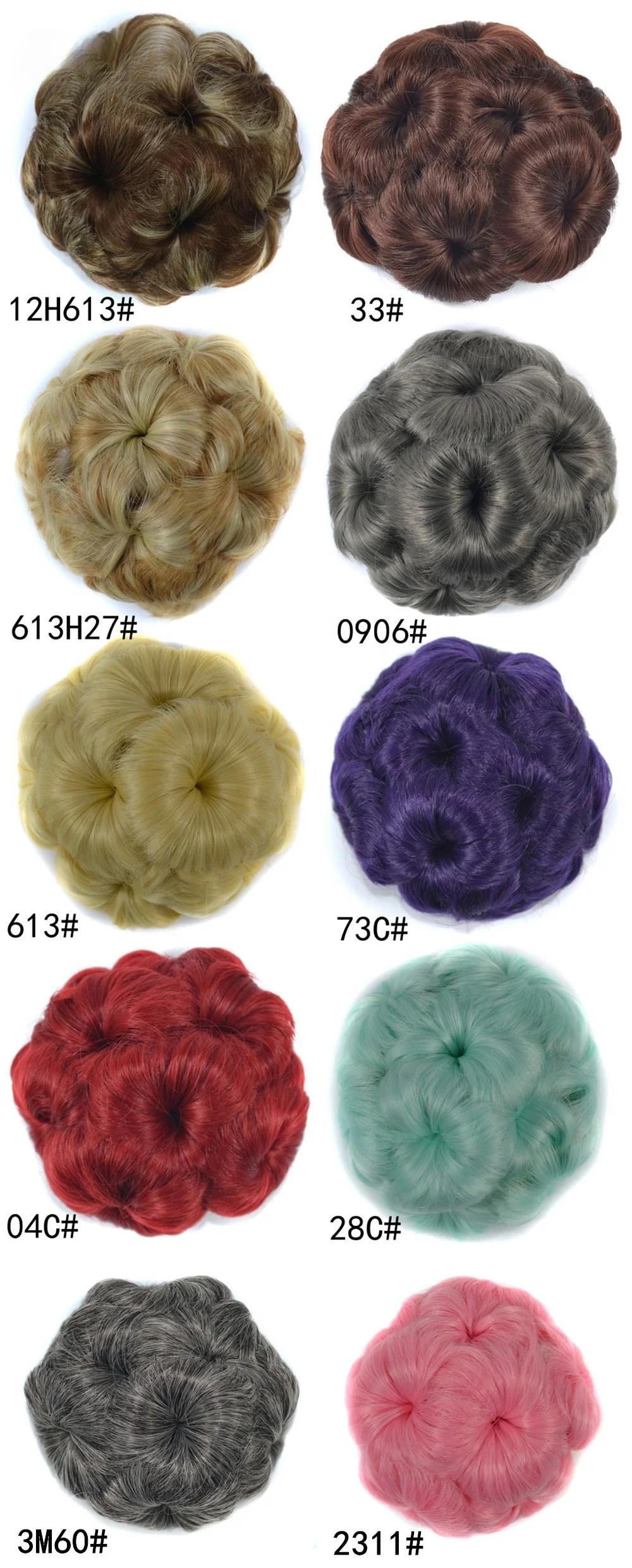 Hot Sell Hair Chignon 18 Colors Nine Flower Shape Synthetic Chignon Hair claw Clip Bun Hair Pieces