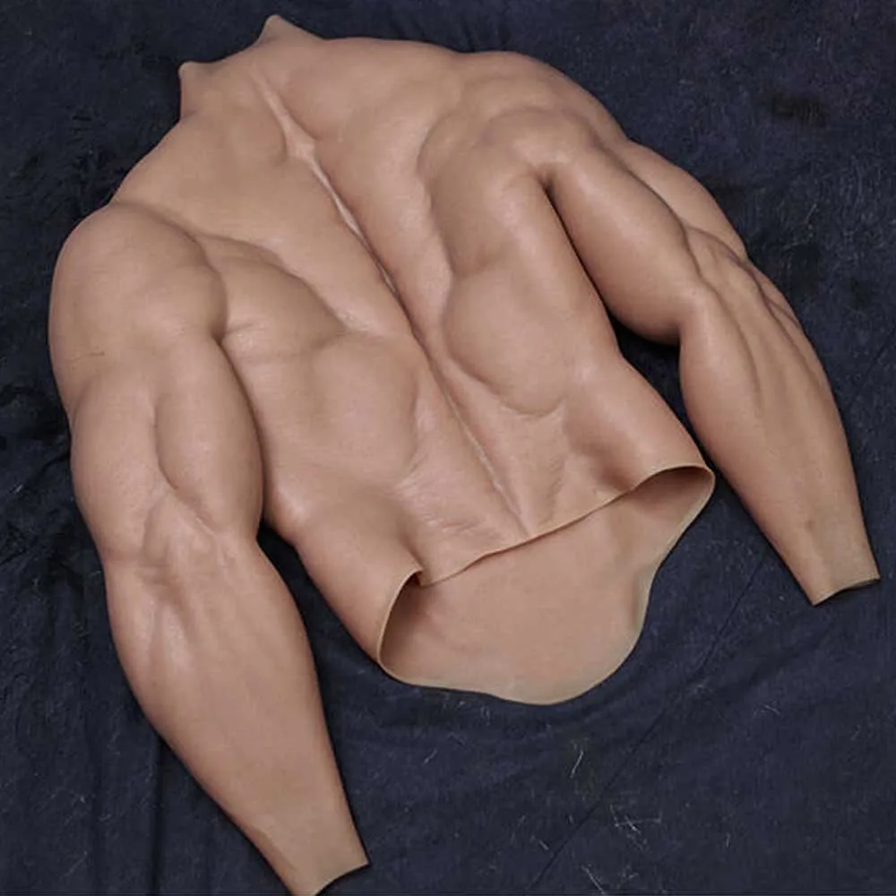 Macho Silicone Muscle Suit With Arm Realistic Abdominal Muscle Fake Chest for Cosplay Costume Anime Masquerade