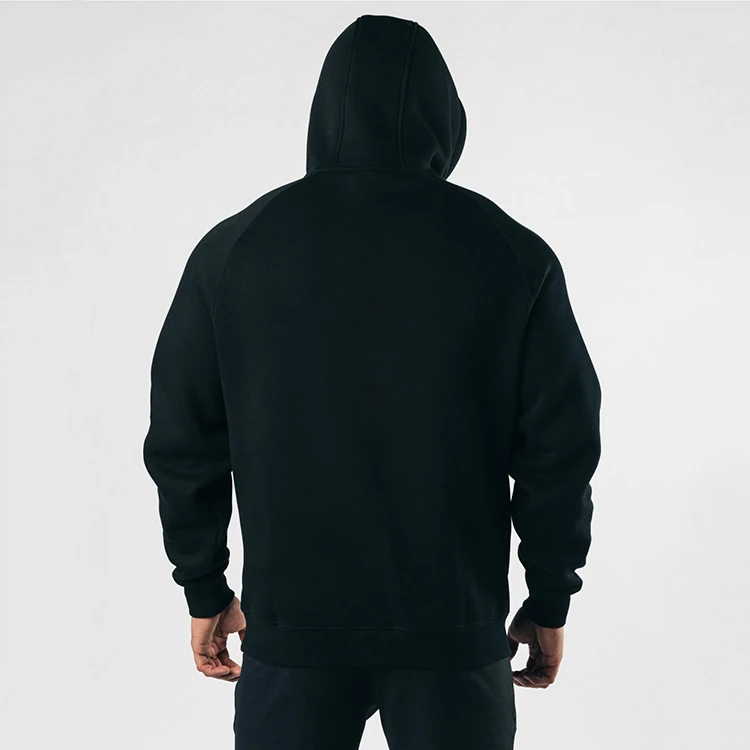 High quality cotton fleece sweater men custom 3d embossed logo oversized pocket plain hoodies sweatshirts
