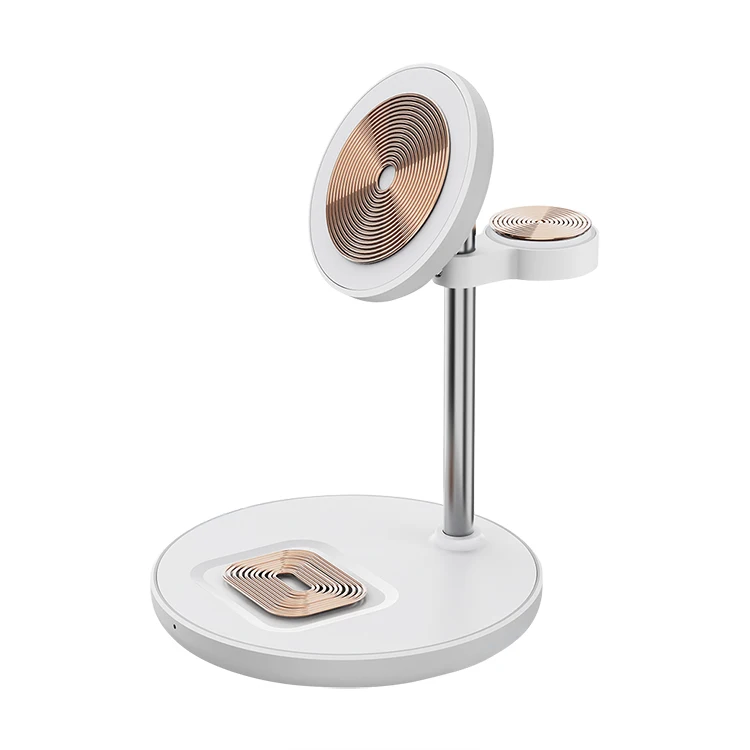 Wholesale Price Temperature Control Travel Anti-Slip Wireless Charging Stand 3 in 1 Charger Holder for Phone Watch Earbuds
