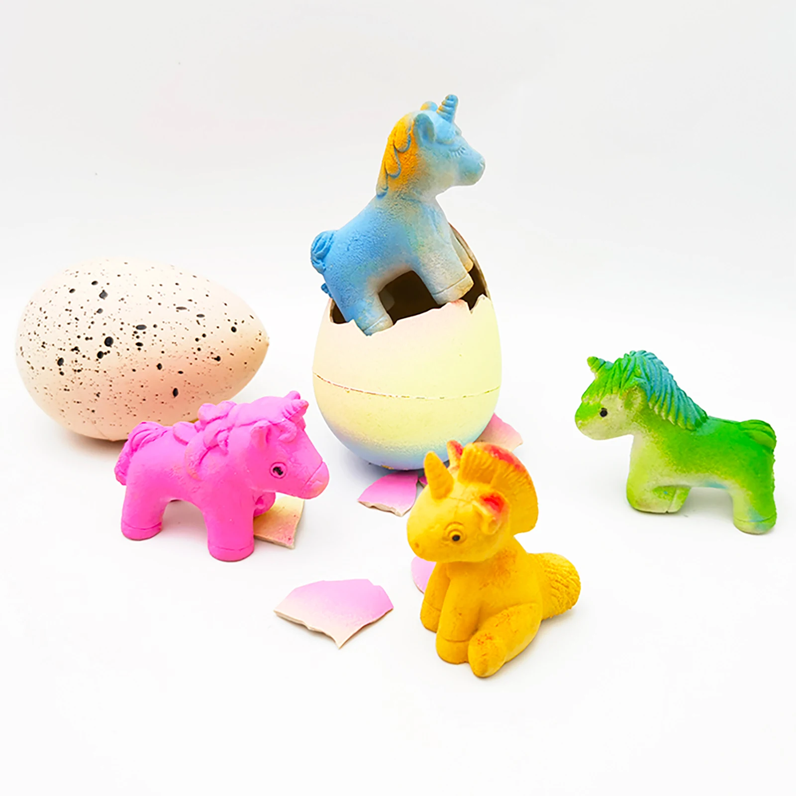 Cross Border Rainbow Unicorn Hatching Eggs Peenma Ponies Soaking Water Bulging Educational Stall Toy Eggs Children Perfect Gift