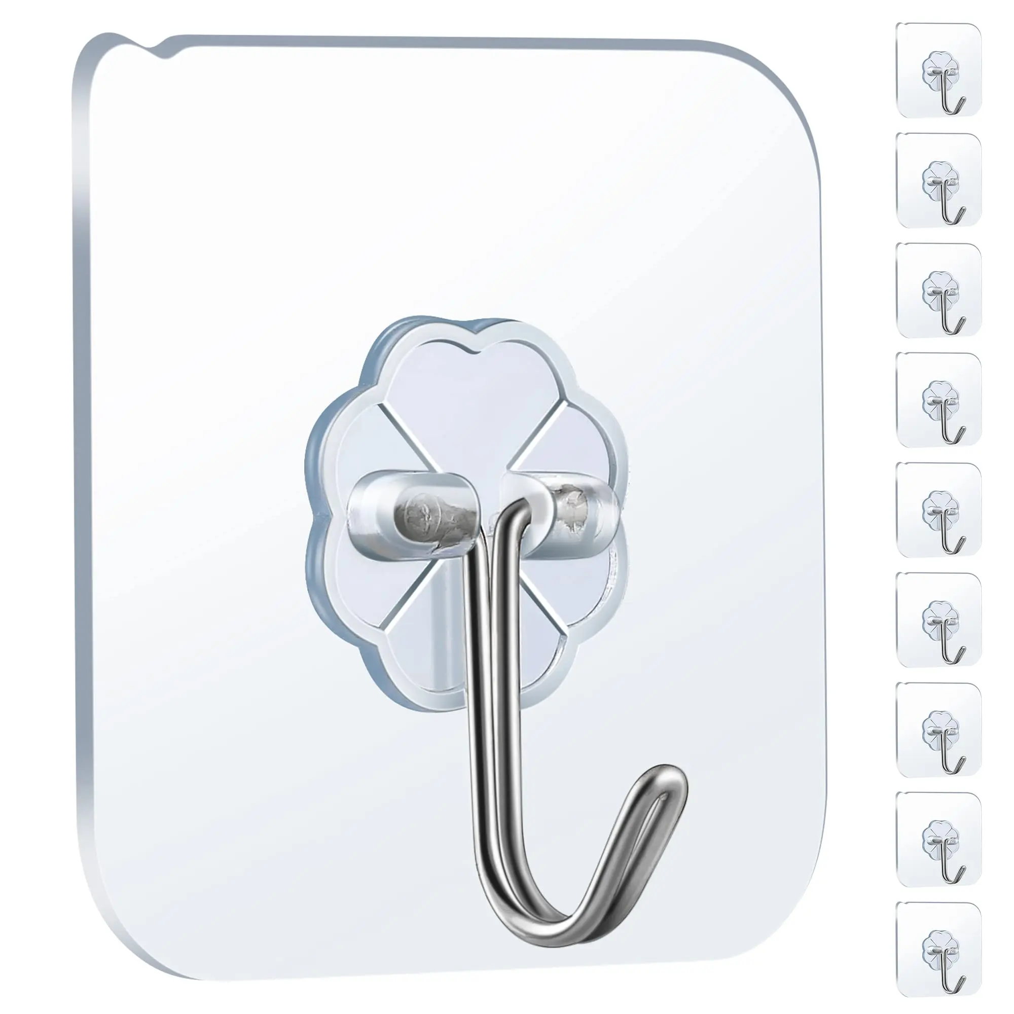 20kg Load-bearing Plastic Wall Hook For Storing Bathroom Strong Trackless Door After The Hook Transparent Suction