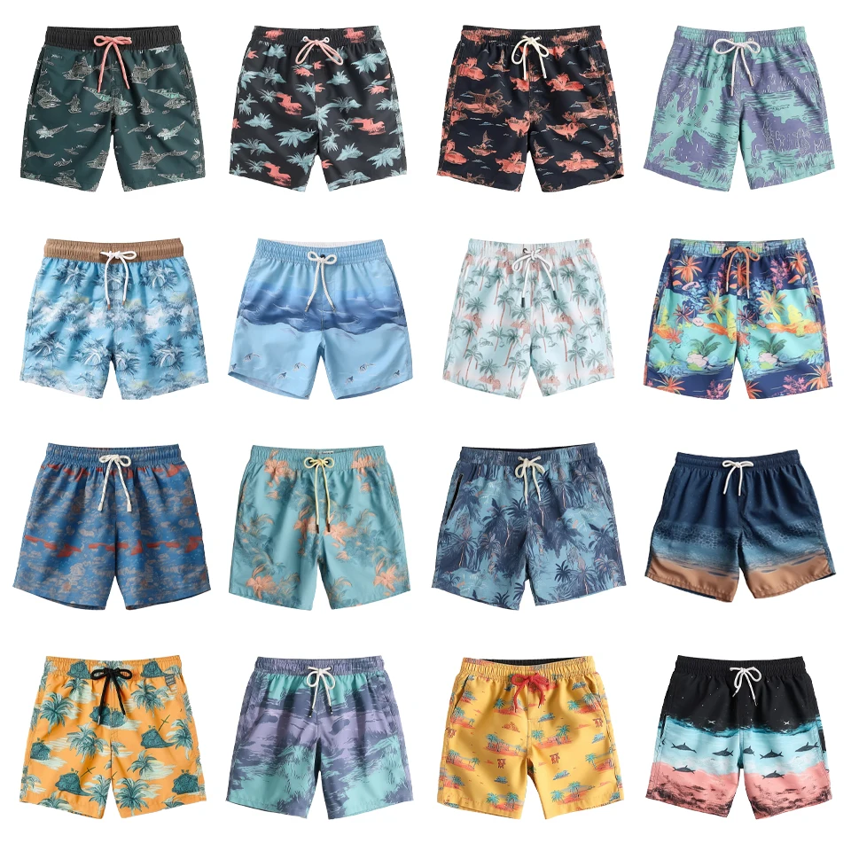 Custom Design Quick Dry Mens Beach Shorts 20 Colors Solid Swim Trunks Fashion New Styles Mens Swim Shorts