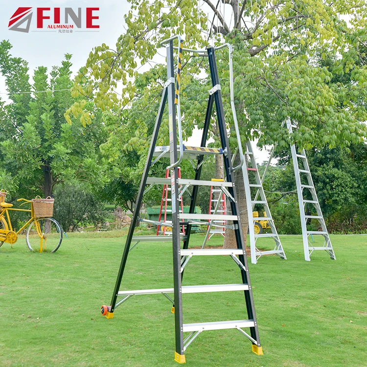 Movable Aluminium Mobile Warehouse Adjustable Fiberglass Platform Ladder