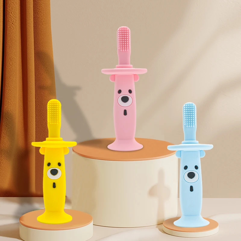 Baby silicone toothbrush bone conduction music training Teether soft bristle baby electric baby toothbrush