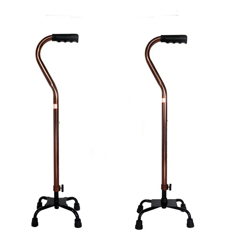 Adjustable Retractable Aluminum Alloy Steel Four-Claw Cane Convenient Rehabilitation Therapy Supplies for Elderly Walking Stick
