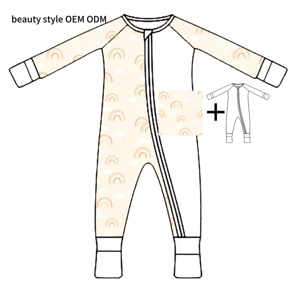 Custom OEM 95% Bamboo  Viscose 5% Spandex Baby Romper Clothes with OEKO  Reactive Digital Printing Pajamas