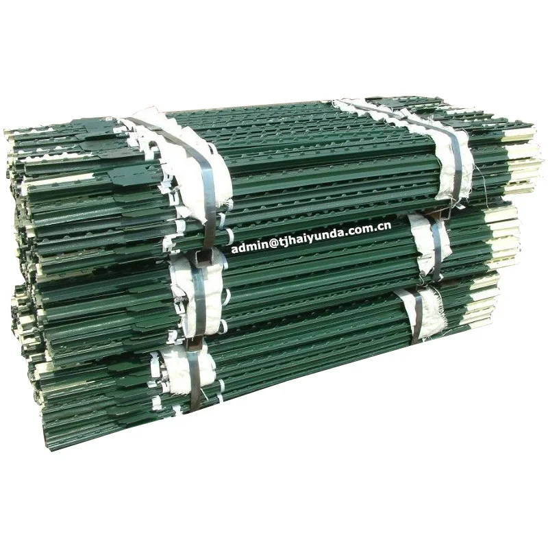 
Manfactured American Style Green painted Studded Steel Fence T Posts 