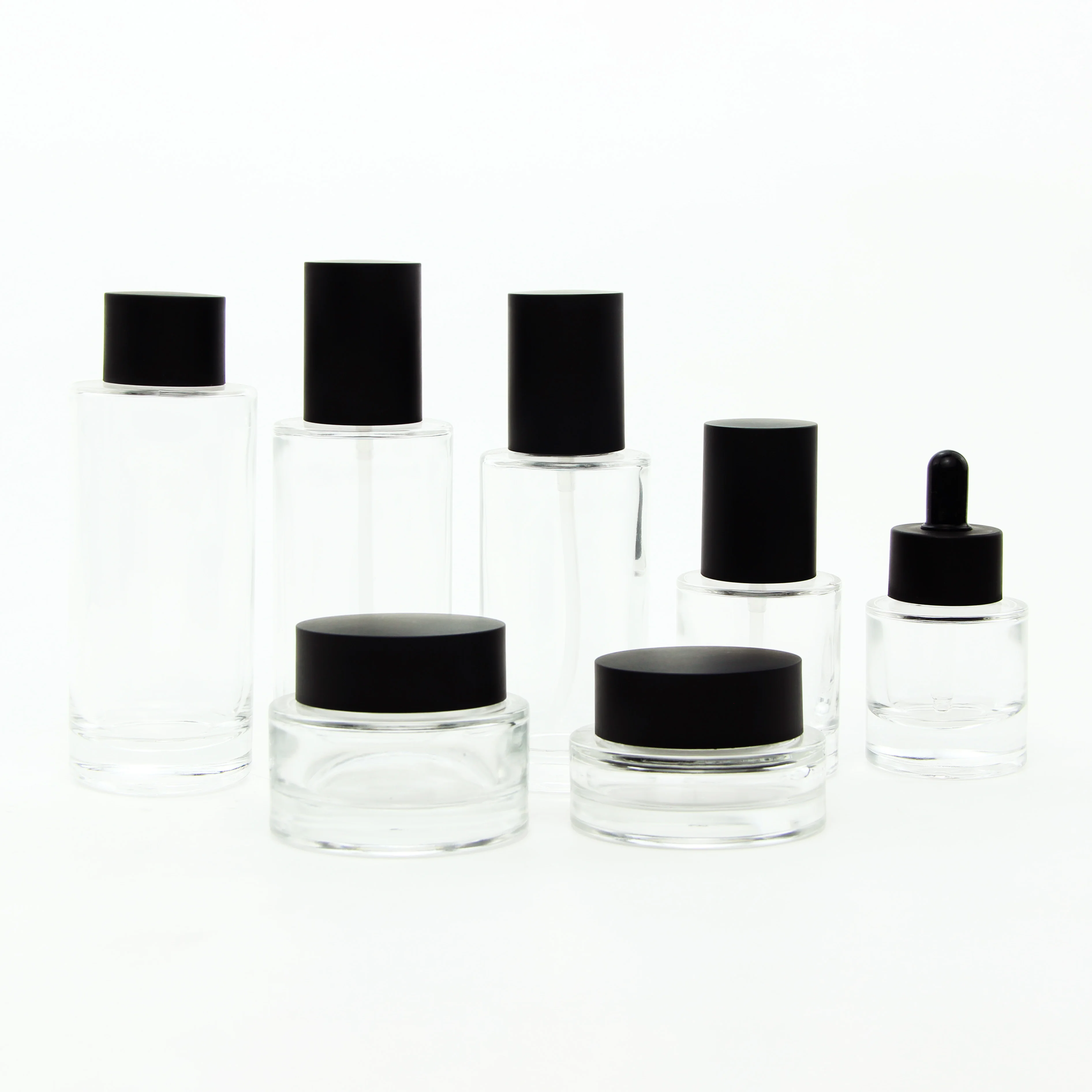 Luxury Colored Red Green Gray Face Care Container 30g 50g Refillable Empty Glass Cream Jar with Caps