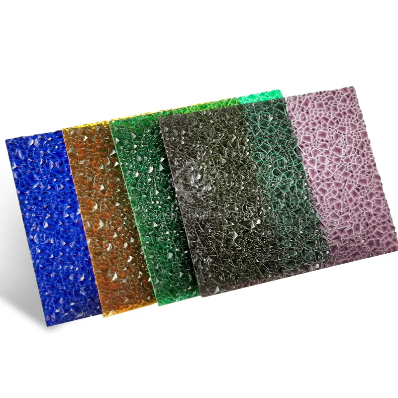 Long-lasting Sun sheet 100% virgin material durable polycarbonate embossed sheet roofing sheet