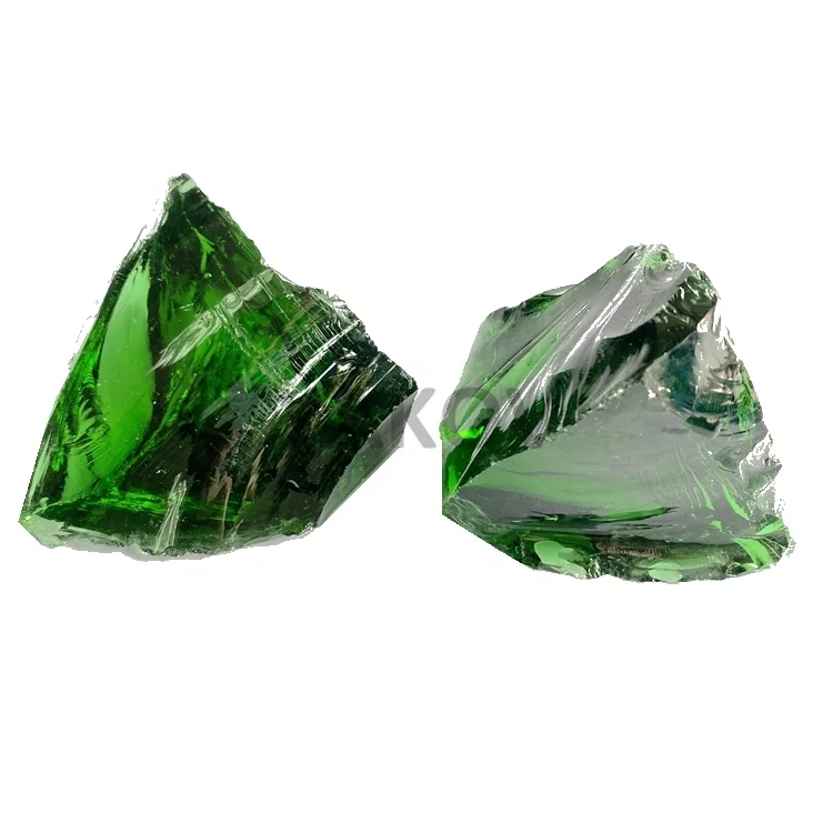 home decoration garden landscaping dark green slag glass rocks