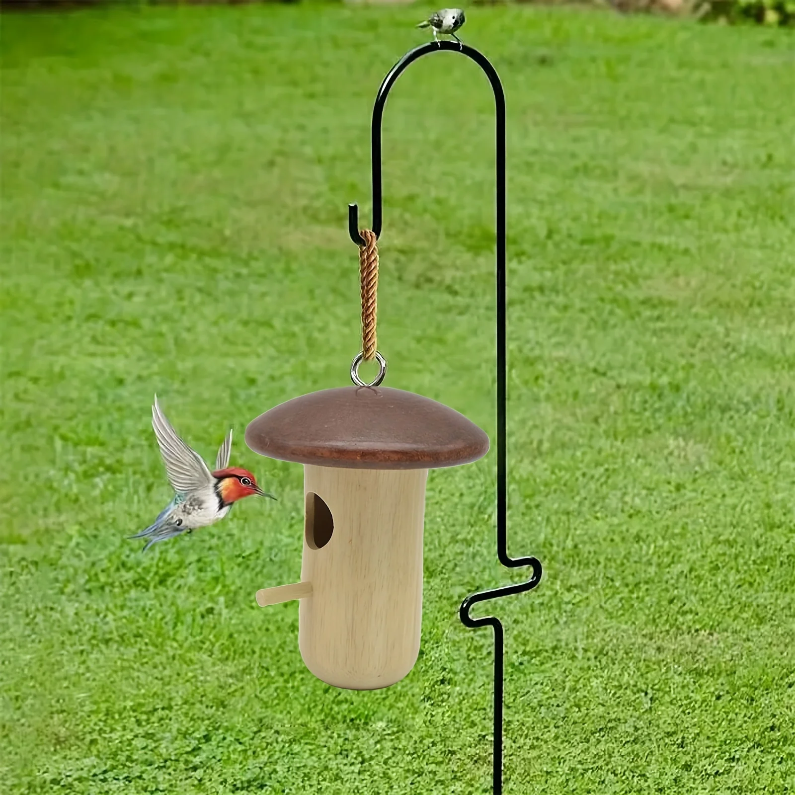 Fengzhi Factory Creative Garden Decoration Mini Wooden Hummingbird House Bird Feeder Beautiful Outdoor Hanging Craft Made Pine