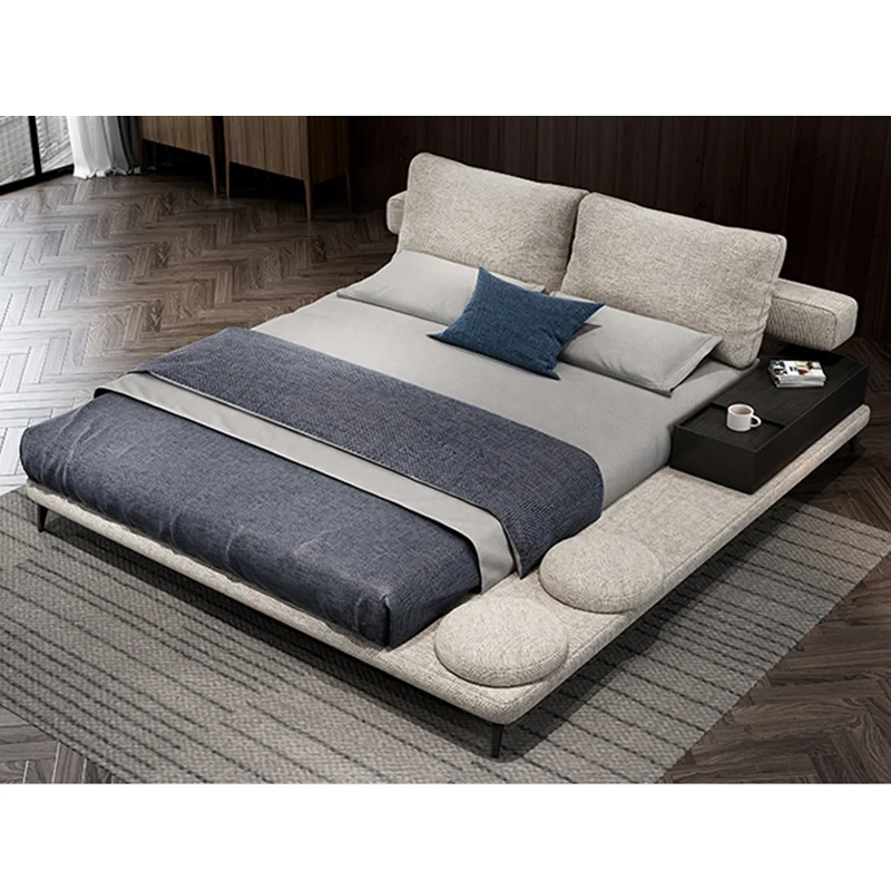 Скандинавская Простая Современная тканевая двойная кровать в итальянском стиле легкая роскошная кровать с татами для спальни