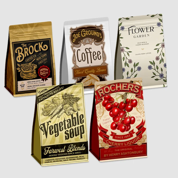 Custom Logo Design 1kg 2kg 5kg 10kg Food Grade Square Bottom Flat Bottom Pouch Window Plastic Rice Food Packaging Plastic Bags