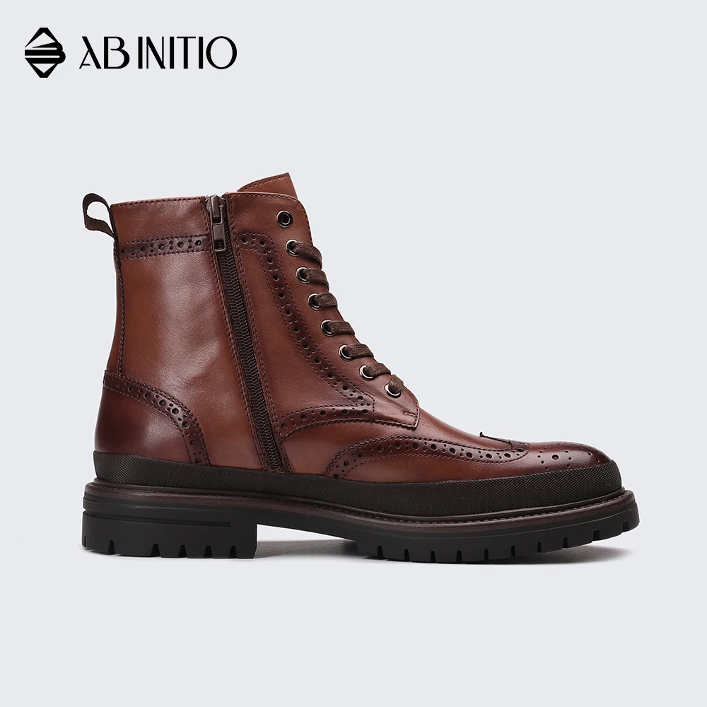 
Designer High Quality High Ankle Winter Leather Boots For Mens Winter 