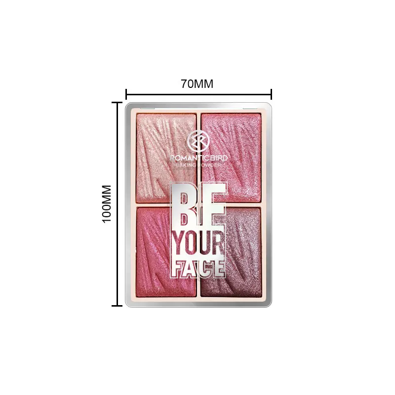 Romantic Bird High Quality Blush Palette Shimmer Metallic Color Private Label China Manufacturer GMP Certificate Custom Logo